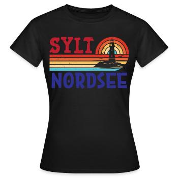 Vacances à la mer du Nord SYLT ÎLE DE LA MER DU NORD Fun - T-shirt Femme - noir - Devant - AI Model Female 172 dark (172cm)