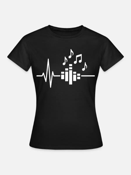 Puls of Music Heartbeat-Equalizer - Frauen T-Shirt - Schwarz