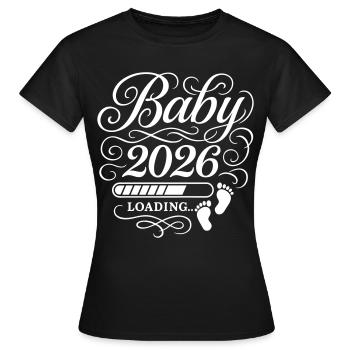 Baby 2026 Loading - Frauen T-Shirt - Schwarz - Vorne - AI Model Female 172 dark (172cm)