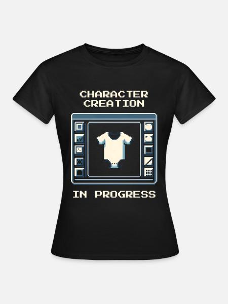 Charaktererstellung | Gamer Eltern Humor - Frauen T-Shirt - Schwarz