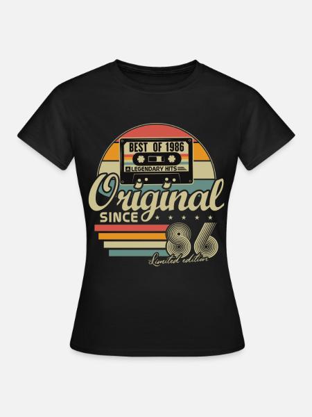 Original 1986 Jahrgang Vintage Geburtstag Retro - Frauen T-Shirt - Schwarz