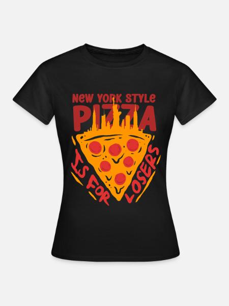 Deep Dish Pizza Chicargo - Frauen T-Shirt - Schwarz