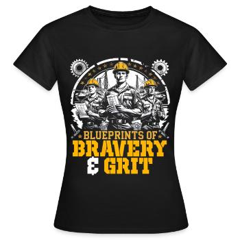 Mécanique militaire Bravoure et courage - T-shirt Femme - noir - Devant - AI Model Female 172 dark (172cm)