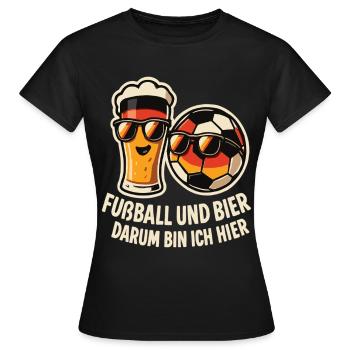 Football and Beer Germany Fan - Women's T-Shirt - black - Front - AI Model Female 172 dark (172cm)