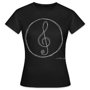 Notenschlüssel Skizze - Frauen T-Shirt - Schwarz - Vorne - AI Model Female 172 dark (172cm)