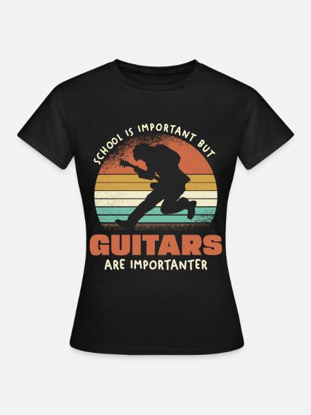 Guitars Are Importanter Retro - Frauen T-Shirt - Schwarz