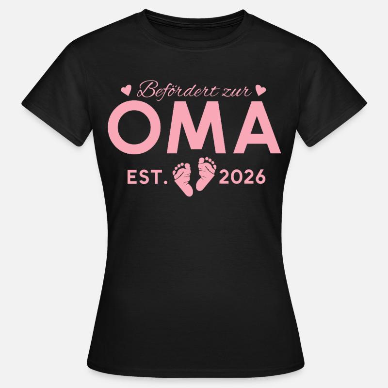 Befördert zur Oma 2026 Großmutter - Frauen T-Shirt - Schwarz