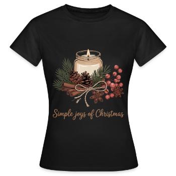 Rustikales Weihnachtsmotiv - Frauen T-Shirt - Schwarz - Vorne - AI Model Female 172 dark (172cm)
