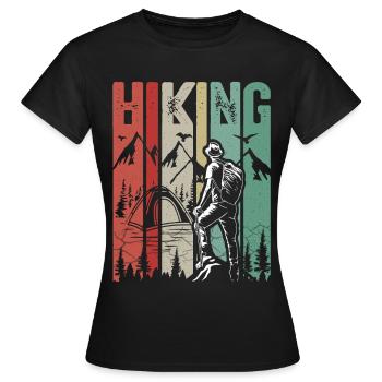 Hiking - Frauen T-Shirt - Schwarz - Vorne - AI Model Female 172 dark (172cm)