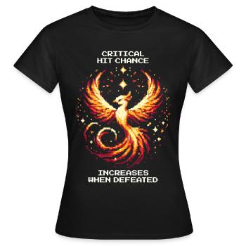 Krit-Chance steigt nach Niederlage | RPG Roguelike - Frauen T-Shirt - Schwarz - Vorne - AI Model Female 172 dark (172cm)