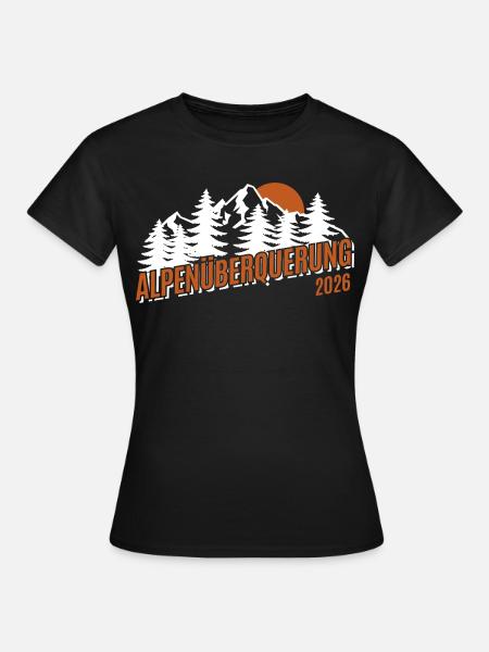 Alpen Überquerung 2026 - Wandern - Frauen T-Shirt - Schwarz