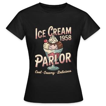 Publicité pour les glaces vintage - T-shirt Femme - noir - Devant - AI Model Female 172 dark (172cm)