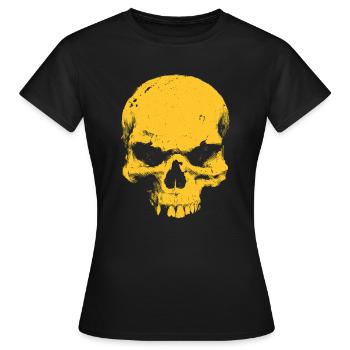 Contraste crâne jaune - T-shirt Femme - noir - Devant - AI Model Female 172 dark (172cm)