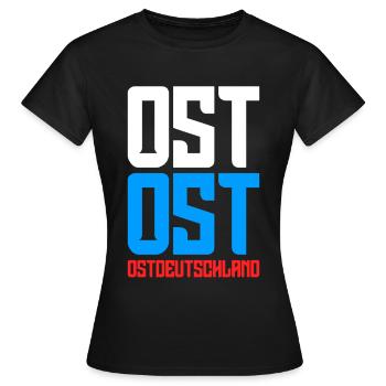 Est Est Est Allemagne de l’Est - T-shirt Femme - noir - Devant - AI Model Female 172 dark (172cm)