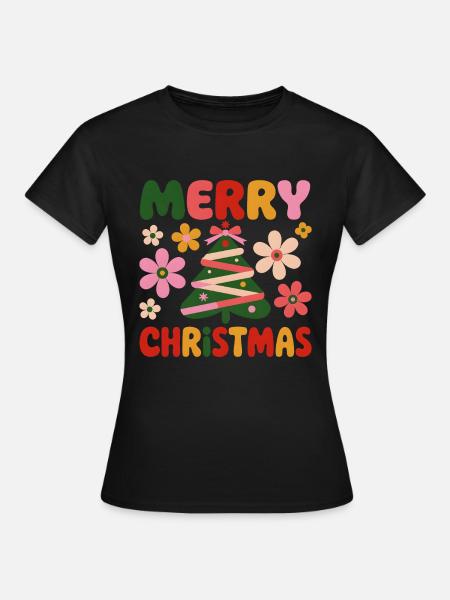 Merry Christmas - Frauen T-Shirt - Schwarz