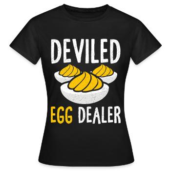 Gefüllte Eier Teuflische Eier Thanskgiving - Frauen T-Shirt - Schwarz - Vorne - AI Model Female 172 dark (172cm)