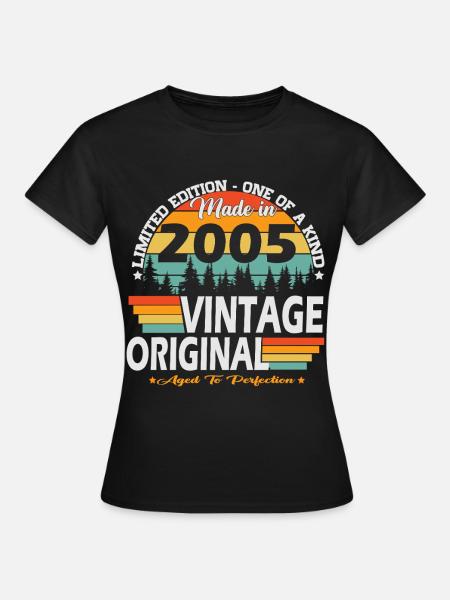 Vintage_2005_Jahrgang_geboren_Retro_Geburtstag_ - T-shirt Femme - noir