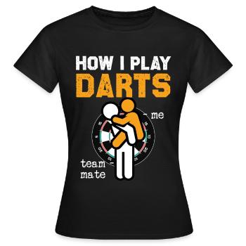 Darts Hug Team Spirit - Women's T-Shirt - black - Front - AI Model Female 172 dark (172cm)