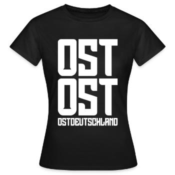 Est Est Est Allemagne de l’Est - T-shirt Femme - noir - Devant - AI Model Female 172 dark (172cm)