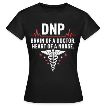 DNP Brain Heart Caregiver - Women's T-Shirt - black - Front - AI Model Female 172 dark (172cm)