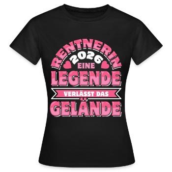 Pensioner 2026 - Retirement - Pension - Women's T-Shirt - black - Front - AI Model Female 172 dark (172cm)