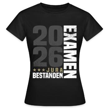 Examen de droit 2026 - T-shirt Femme - noir - Devant - AI Model Female 172 dark (172cm)
