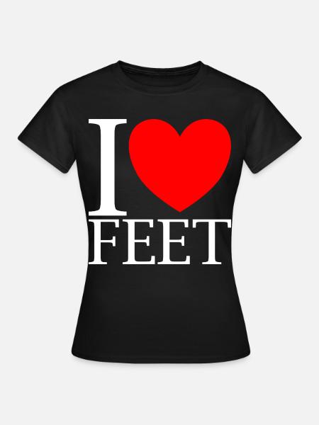 Ich Liebe Füße I Love Feet - Frauen T-Shirt - Schwarz