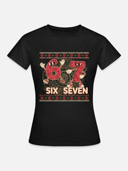 6 7 Sechs Sieben Meme – Aura Points Weihnachten  - Frauen T-Shirt - Schwarz