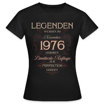 50. Geburtstag Legende November Jahrgang 1976 - Frauen T-Shirt - Schwarz - Vorne - AI Model Female 172 dark (172cm)
