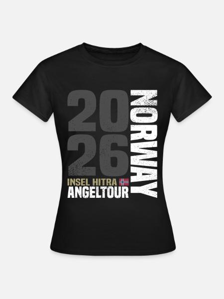 Angeltour Norwegen Hitra - Frauen T-Shirt - Schwarz