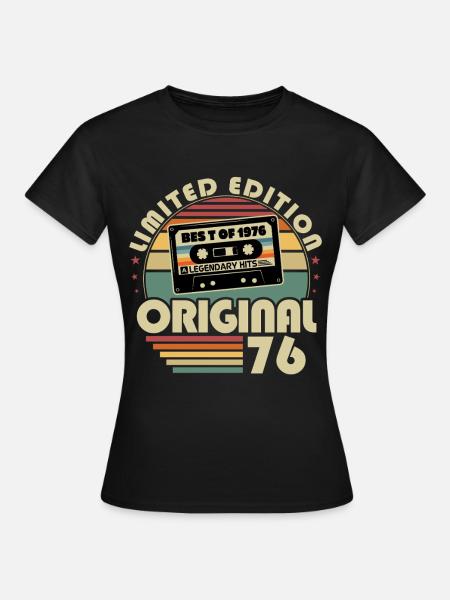 1976 Jahrgang geboren Vintage Geburtstag Retro - Frauen T-Shirt - Schwarz