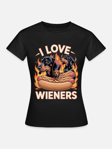 I Love Wieners Unwearable Bootleg - Frauen T-Shirt - Schwarz