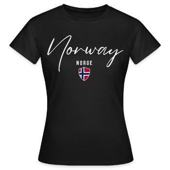 Orgueil norvégien, patriote norvégien - T-shirt Femme - noir - Devant - AI Model Female 172 dark (172cm)