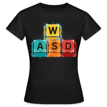 WASD Gaming Buttons - Women's T-Shirt - black - Front - AI Model Female 172 dark (172cm)