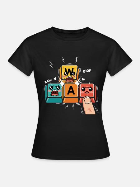 WASD Gamer Kawaii - Frauen T-Shirt - Schwarz