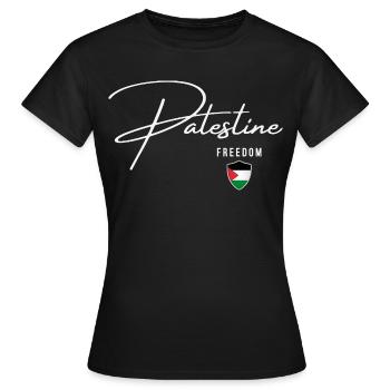 Drapeau palestinien, je suis avec la Palestine - T-shirt Femme - noir - Devant - AI Model Female 172 dark (172cm)