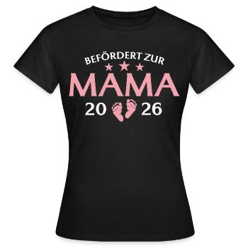 Mutter 2026 Befördert zur Mama - Frauen T-Shirt - Schwarz - Vorne - AI Model Female 172 dark (172cm)