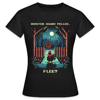 Aggro Tiré | Activer le vol ? - T-shirt Femme - noir - Devant - AI Model Female 172 dark (172cm)