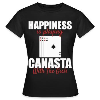 Canasta Glück: Mit den Mädels Karten spielen - Frauen T-Shirt - Schwarz - Vorne - AI Model Female 172 dark (172cm)