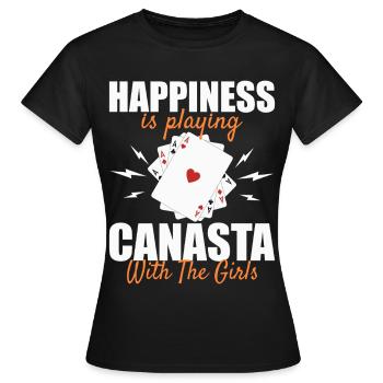 Canasta Glück: Mit den Mädels Karten spielen - Frauen T-Shirt - Schwarz - Vorne - AI Model Female 172 dark (172cm)