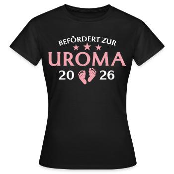 Urgroßmutter 2026 Befördert zur Uroma - Frauen T-Shirt - Schwarz - Vorne - AI Model Female 172 dark (172cm)