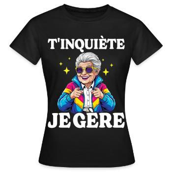 Oma, mach dir keine Sorgen, ich schaffe das Oma - Frauen T-Shirt - Schwarz - Vorne - AI Model Female 172 dark (172cm)