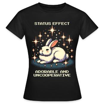 Adorable et peu coopératif | Humeur du lapin - T-shirt Femme - noir - Devant - AI Model Female 172 dark (172cm)