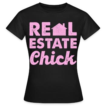 Real Estate Chic - Frauen T-Shirt - Schwarz - Vorne - AI Model Female 172 dark (172cm)