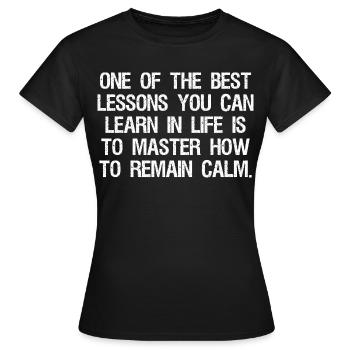 L’une des meilleures leçons que l’on puisse apprendre dans la vie - T-shirt Femme - noir - Devant - AI Model Female 172 dark (172cm)