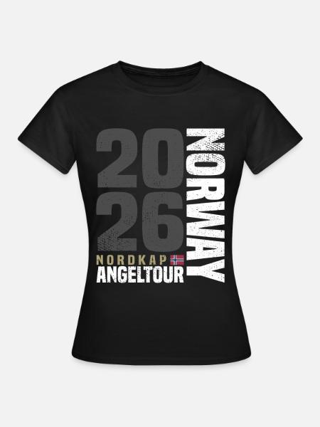 Nordkap Norwegen Angeltour 2026 - Frauen T-Shirt - Schwarz