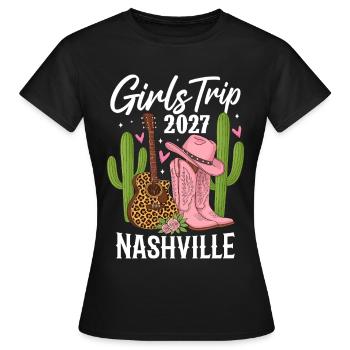 Voyage entre filles Nashville 2027 - T-shirt Femme - noir - Devant - AI Model Female 172 dark (172cm)