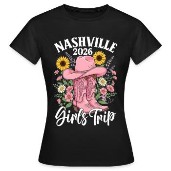 Girls Trip Nashville 2026 - Frauen T-Shirt - Schwarz - Vorne - AI Model Female 172 dark (172cm)