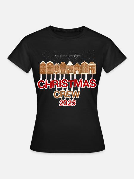 Christmas Crew 2025 Gingerbread Houses - Women's T-Shirt - black