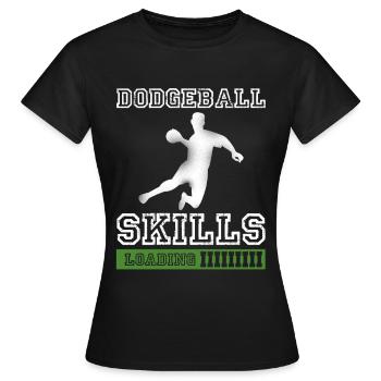 Chargement des compétences au ballon au prisonnier - T-shirt Femme - noir - Devant - AI Model Female 172 dark (172cm)